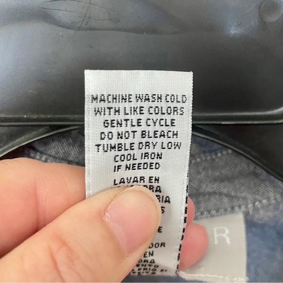 Sag Harbor Sport 3/4 sleeve embroidered denim chambray button top XL blue - Picture 9 of 9